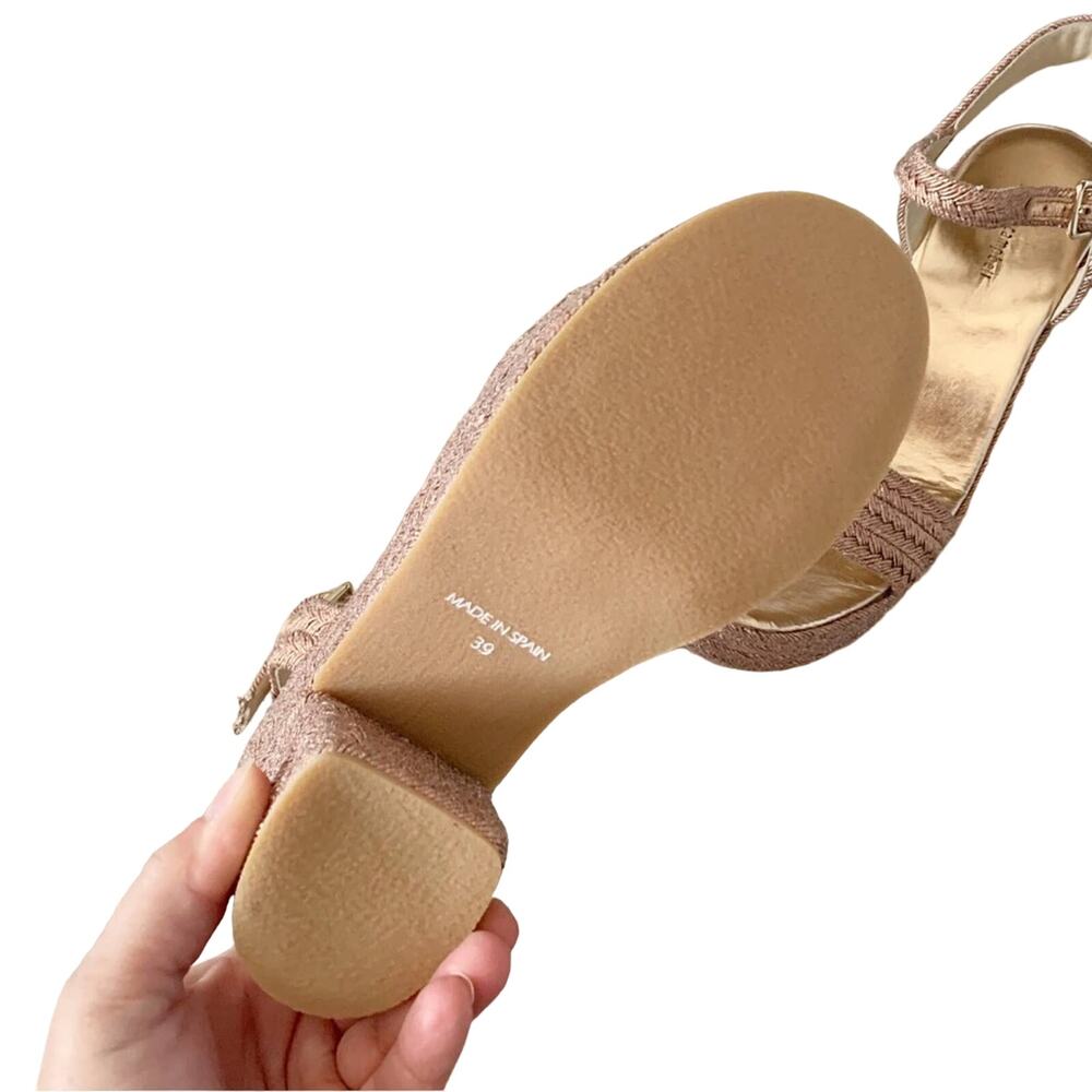 Jeffrey Campbell Asueto Platform Espadrille Sandal 9 Rose Gold NEW - Picture 8 of 9